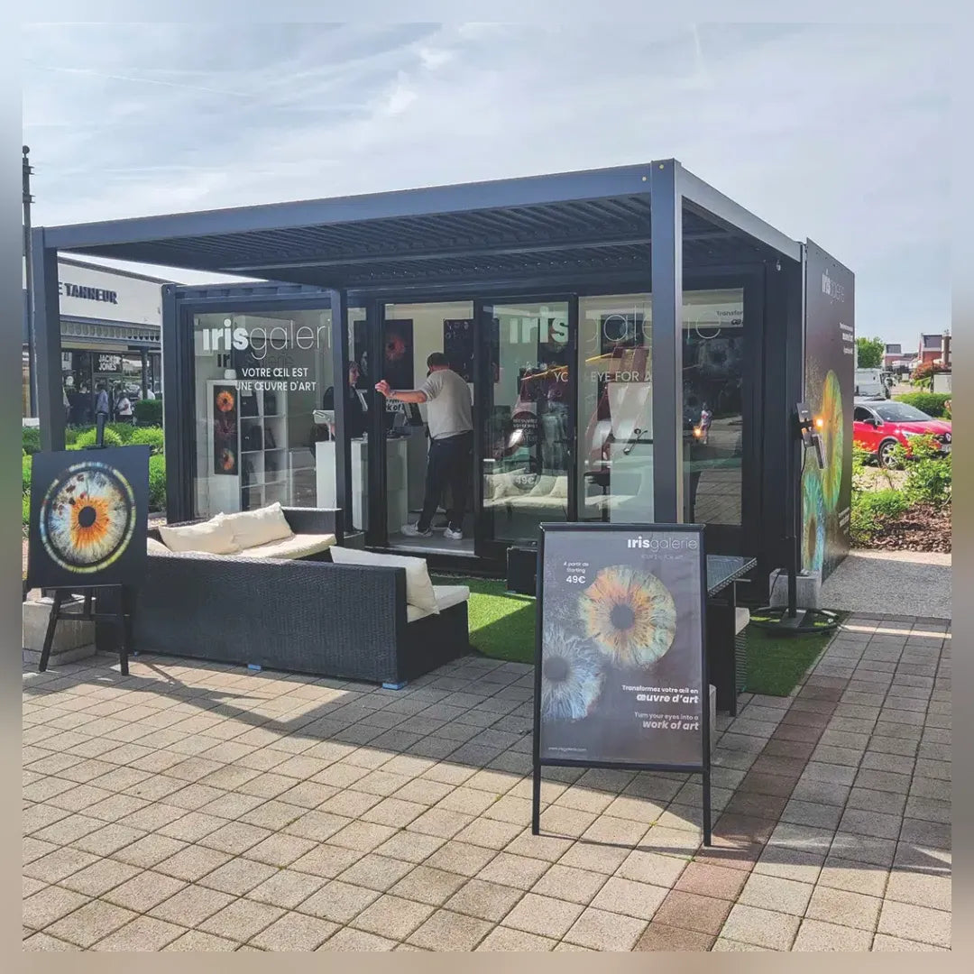 Conteneur maritime bulle de vente Eurocontex – kiosque commercial avec terrasse et espace d'accueil